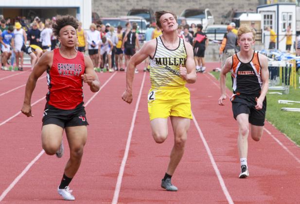 Tate Kvanvig in the 100 prelims at Districts last week in Paxton. Carolee Brown