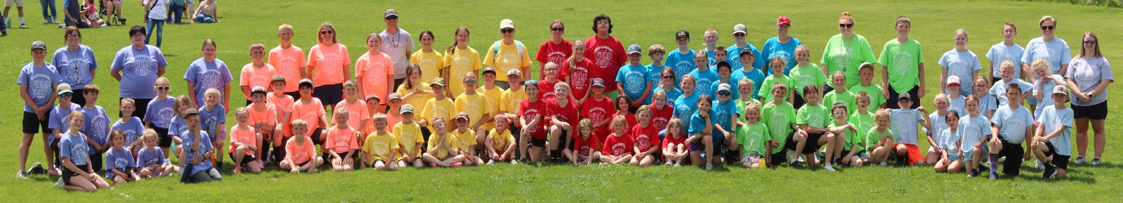 Grades K-6 pictured with their color teams. Gerri Peterson