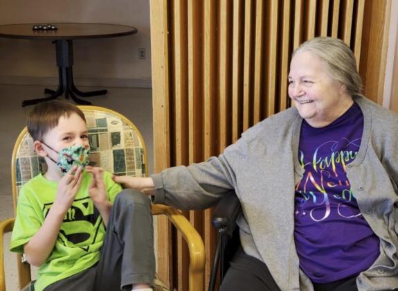 Ann Connell with her great-grandson Samuel Hessin.