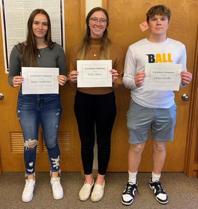 L-r: Jadyn Andersen, Kyler Horn, Ethan Hardin. courtesy photo