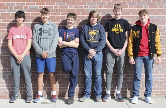 Boys Golf pictured l-r: Jarren Forsen, Jacob Walker, Jacob Wingebach, Corben Kissire, Kaleb Moore, Ethan Hardin.