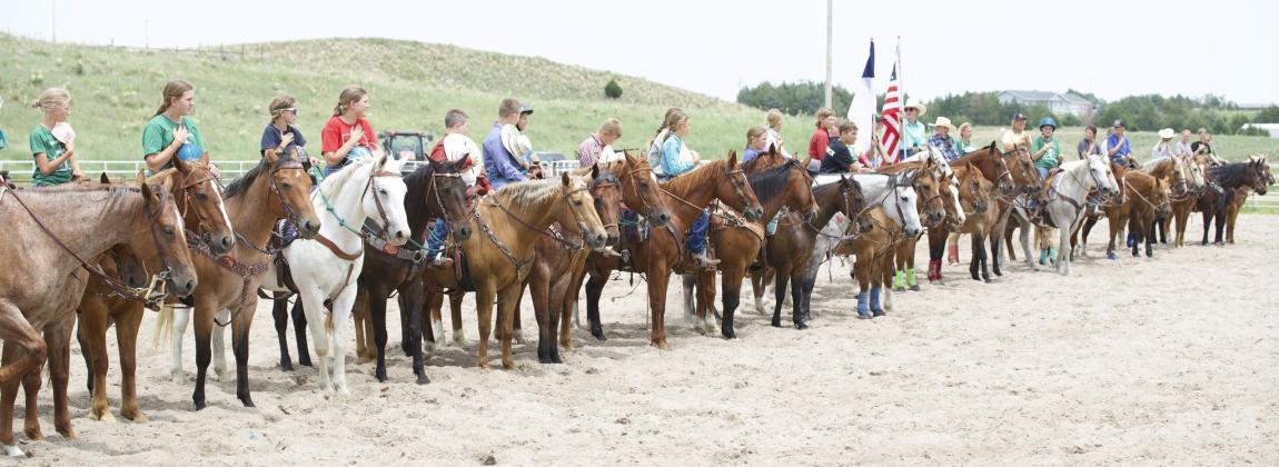The Grand Entry of Rodeo Bible Camp. Suzie Wahlgren