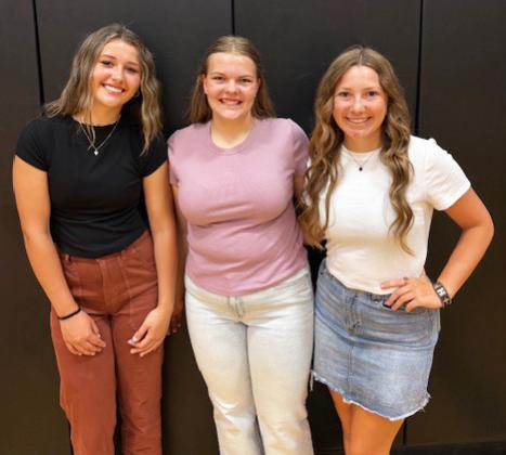 The girls golf team hadn’t taken a photo in time for last week’s fall sports preview, so here they are! Pictured l-r: Austin Deibler, Maci Walz and Hope Miller. Girls golf, cross country, volleyball and football all begin their season this week! Bo Cribelli