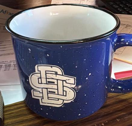 Leslie (Harding) Rosebery had to ask a question at the parent meeting during her daughter Kassidy’s freshman orientation at SDSU to get this cup.