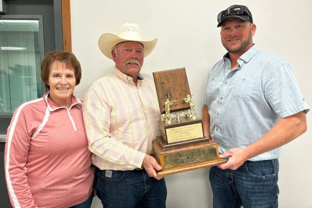 Julie and Oley Olson and Tim Andersen were awarded the landowner traveling trophy for the second year in a row.