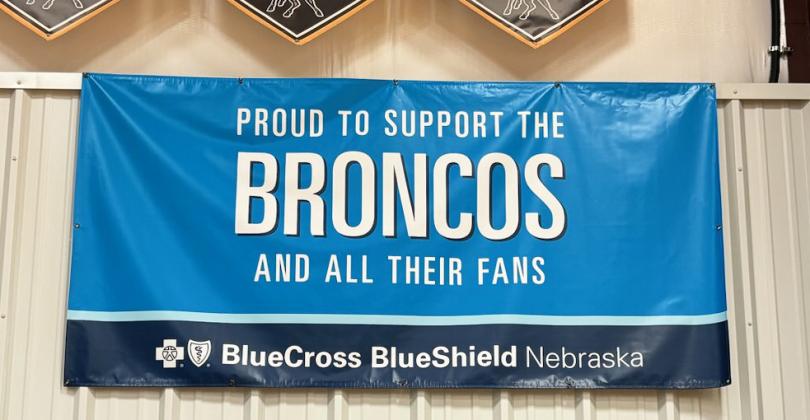 This banner is now hanging in the Hilltop Gym. Gerri Peterson
