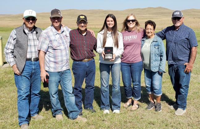 The winner of the flour drop competition was pilot Brad Younkin and his daughter Gracyn. They are pictured with family members, l-r: Gordon Most, Brad Younkin, Don Younkin, Gracyn Younkin, Michele Needs, Judy Most and Mike Needs.
