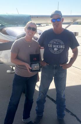Liddy O’Brien won the poker run, she is pictured with her dad, Tim Vinton.
