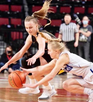 Brooke McCully goes after a lose ball in the Humphrey St. Francis game.