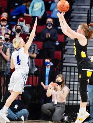 Kylie Licking puts up a shot against Humphrey St. Francis.