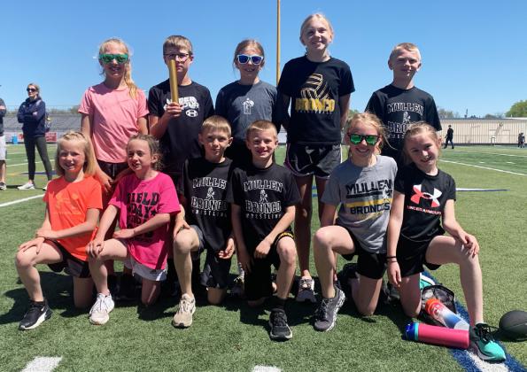 Mullen students competing at the youth meet in North Platte are pictured back, l-r: Emri Dent, Cylas Dent, Kendall Phipps, Hadley Marsh, Weston Ourada. Front: Fallon Lee, Dailie Dent, Kyler Marsh, Ryden Ourada, Ayden Lee, Avery Vinton. Nichole Ourada