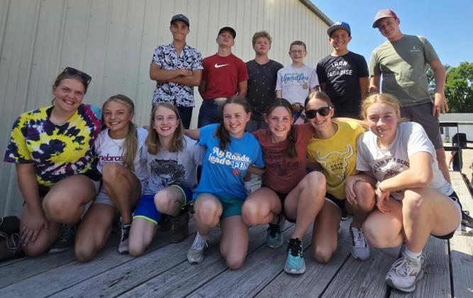 Back, l-r: Bo Pettit, Cody Walker, DJ Coetzee, Oakes Miller, Braylon Kuncl, Hayden Morrison. Front: Maci Walz, Kaisley Phipps, Elly Hardy, Audrabell Werth, Breckyn Burney, Abby Gracey, Kassidy Cheever.