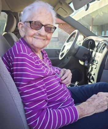 Pauline Brecken enjoyed a car ride with her daughter and granddaughter.