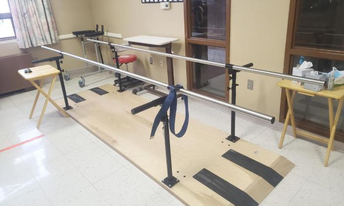 The parallel bars.