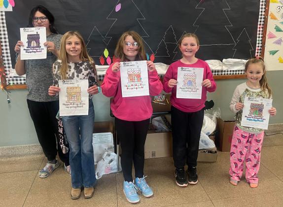 courtesy photos Mullen’s Dayspring Bank held a coloring contest for the preschool and elementary students, with the winners of each class receiving gingerbread house kits. Pictured above, l-r: Pandora Gray - 5th grade, Kendall Phipps - 4th grade, Taylor Cash - 3rd grade, Tatum Deibler - 2nd grade, Brogan Jewell - kindergarten. Not pictured: Fallon Lee - 1st grade.