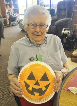 Nadene Andersen with our pumpkin craft.
