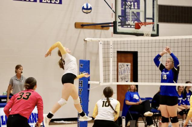 Hayley Donohoe attacking at Hyannis last Thursday. Sue Licking