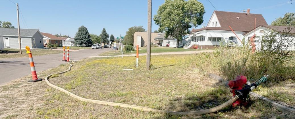 One of the fire hydrants that is currently running to provide the Village of Mullen water. Gerri Peterson