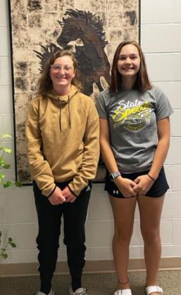 MHS girls golf, l-r: Corynn Corbin and Ashlyn Simonson. Ron Taylor