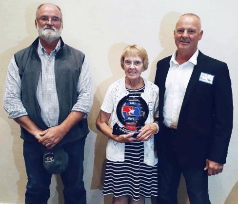 Receiving the Circle of Honor award in Gary Hoyt’s honor were his wife Carolyn Hoyt and sons Todd (left) and Phil Hoyt. courtesy photo