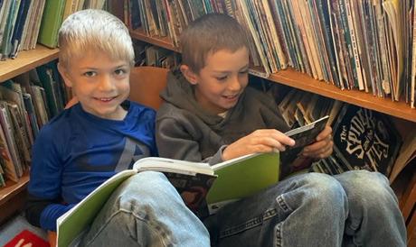 The 2nd graders recently finished reading different tales in their reader “Bedtime Tales.” They read about trickster tales, and folk tales and learned many different morals from the stories. Pictured reading are Killian Kearns (left) and Grady Phipps.
