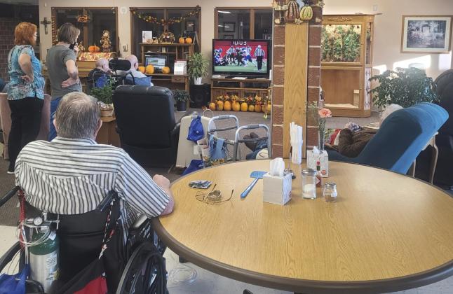 The residents enjoyed watching the Sandhills/Thedford Knights football team at State. Congratulations on a great season!