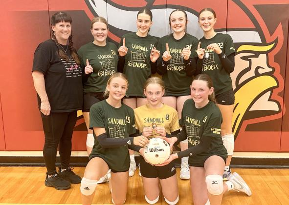 Back, l-r: Coach Barb McIntosh, Maci Walz, Abby Gracey, Emma Ray, Josie Morrow. Front: Kaisley Phipps, Paisley Ray, Breckyn Burney. courtesy photo