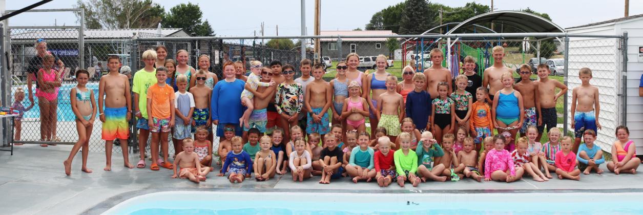 Water Carnival participants from the baby pool and the big pool.