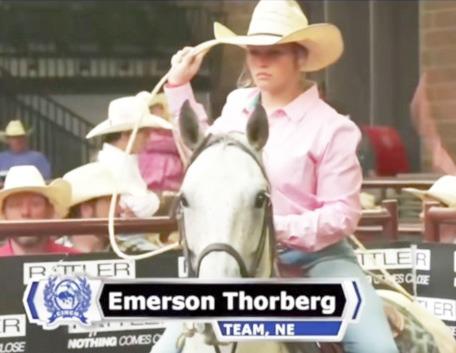 Emerson Thorberg at the National Junior High Finals Rodeo. courtesy photos