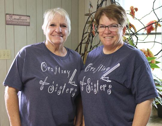Crafting sisters Chris Sittler (left) and Pam Coons. Gerri Peterson