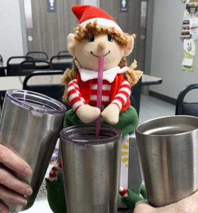 Elfie enjoys Christmas season with Sharilyn Bader