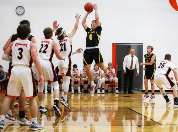 Alex Werner with a jump shot in Cody last Friday night. Megan Andersen