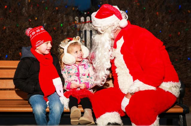 Clay and Sybi Cribelli visit with Santa.