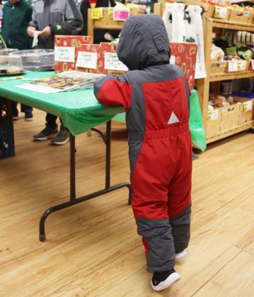 2-year-old Mason Deibler was sure to get his name in the drawing at Macke’s Grocery!