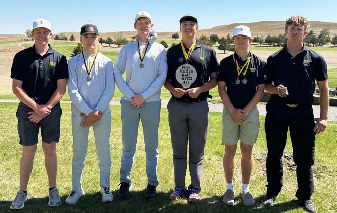 Mullen Bronco golf team at the Mullen Invite, l-r: Hayden Morrison, Colby Kessler, Jackson Vinton, Jacob Walker, Ben Werner, Cooper Walker. Clint Svoboda