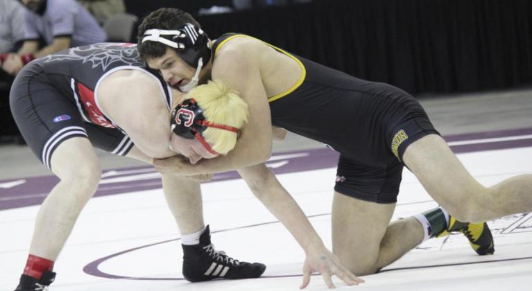Spencer DeNaeyer placed 6th at State Wrestling in D152.