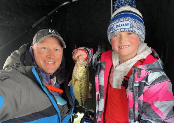 Dane and Danielle Peterson ice fishing last season.
