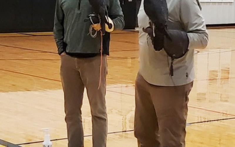 Falconers visit Mullen High School