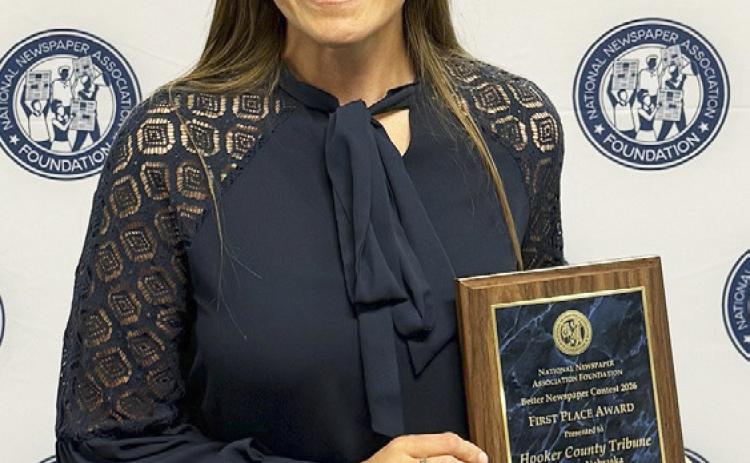 Gerri Peterson with her fist place award in Detroit last week. Shelby Pitzer