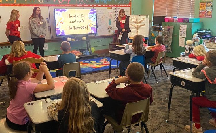 The Mullen High School National Honor Society members visited the Mullen Elementary classrooms on Oct. 26 for Red Ribbon Week. The students were invited to wear red that day. The Red Ribbon Campaign is the largest drug-abuse prevention campaign in the United States.