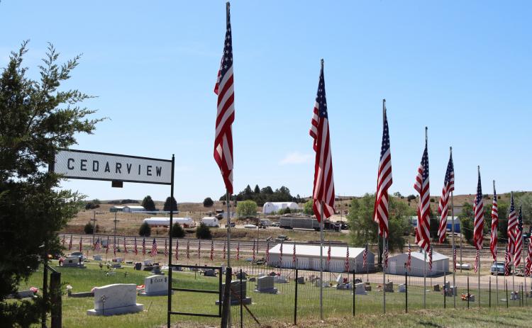 Flags fly at Cedarview Cemetery for Memorial Day