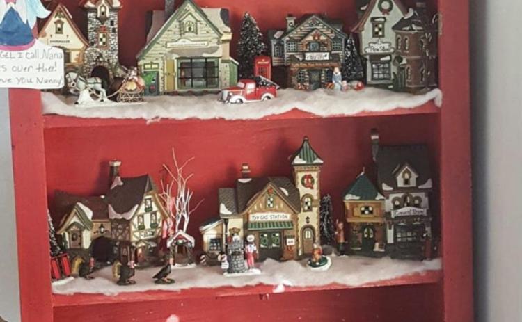 Setting up Nan’s Christmas village