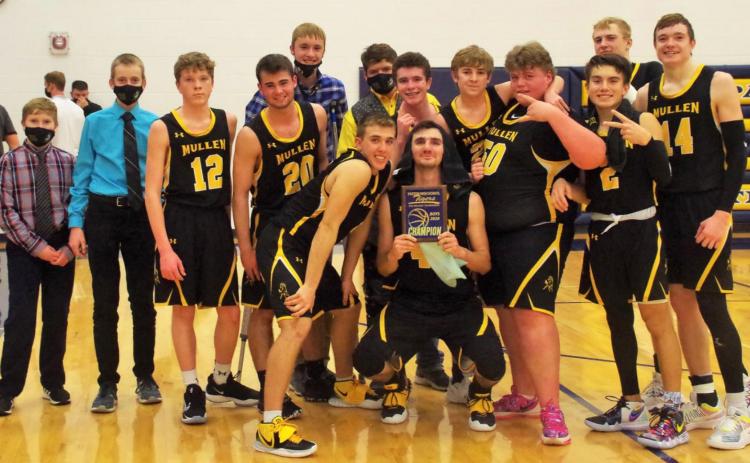 Paxton Holiday Tournament champions, pictured l-r: Student Manager Brandon Hardin, Student Manager Kaleb Moore, Ethan Hardin, Samuel Coble, Alex Moore, Deacon DeNaeyer, Luke Durfee, Brendon Walker and Bryce McIntosh (front), Kyle Finney, Cade Groseth, Trevor Kuncl, Clayton Moore, Jaden Emerson. Barb McIntosh
