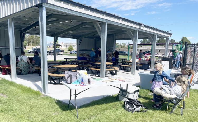 The Mullen Alumni Market event set up at the Village of Mullen Swimming Pool Park pavilion last Saturday. Barb McIntosh