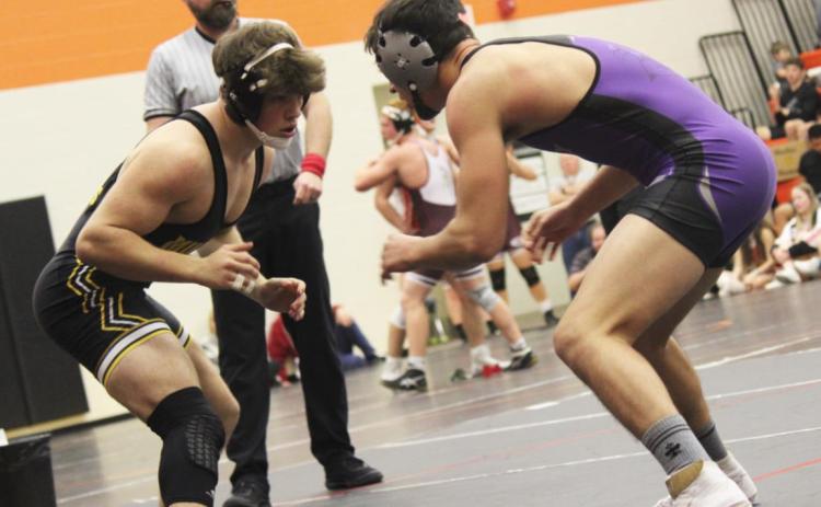Andrew Harvey competing at the duals in Ogallala. Kris Forsen
