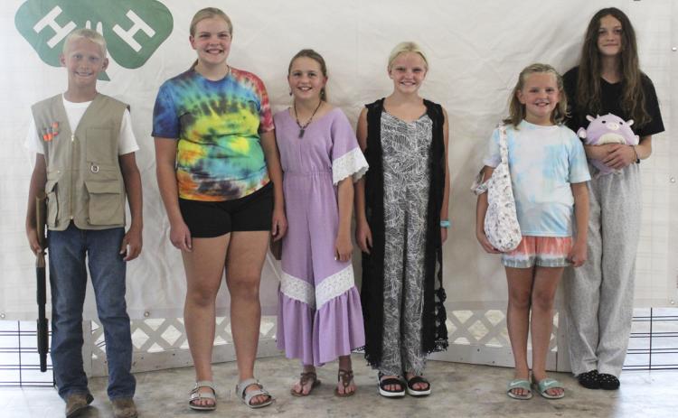4-H Style Revue participants are pictured after the public style revue last Wednesday, l-r: Teal Peterson, Maci Walz, Audrabell Werth, Ava Walz, Ella Walz, Ava Kvanvig. Gerri Peterson