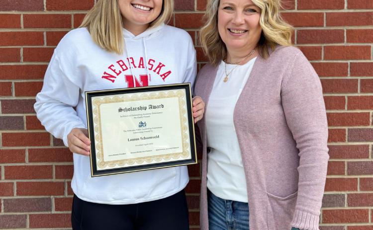 Lauren Schoonveld with NPLF Board Member Barb Svoboda. courtesy photo