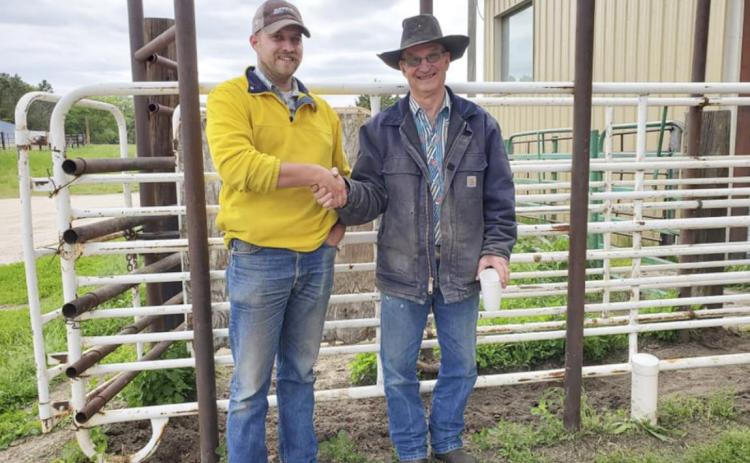 Dr. Rod Petrie (right) has handed over Cow Country Animal Clinic in Thedford to Dr. Brigham Scott. Terri Licking