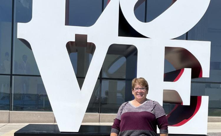 Pam Coons outside the Milwaukee Art Museum. courtesy photo