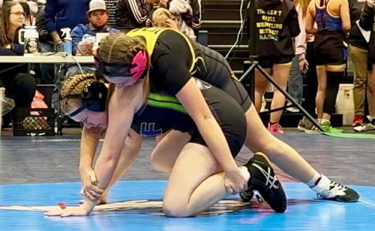 Hope Miller competing at the first wrestling meet of the season. Tami Miller